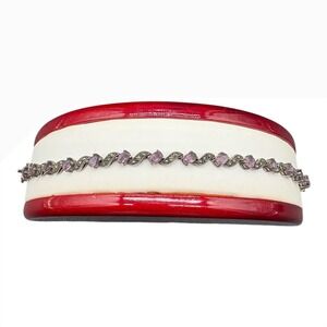 Sterling Silver Amethyst‎ Marcasite Tennis Bracelet Vintage 7.25 Inch 925